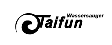 Schriftzug Taifun Wassersauger in italic